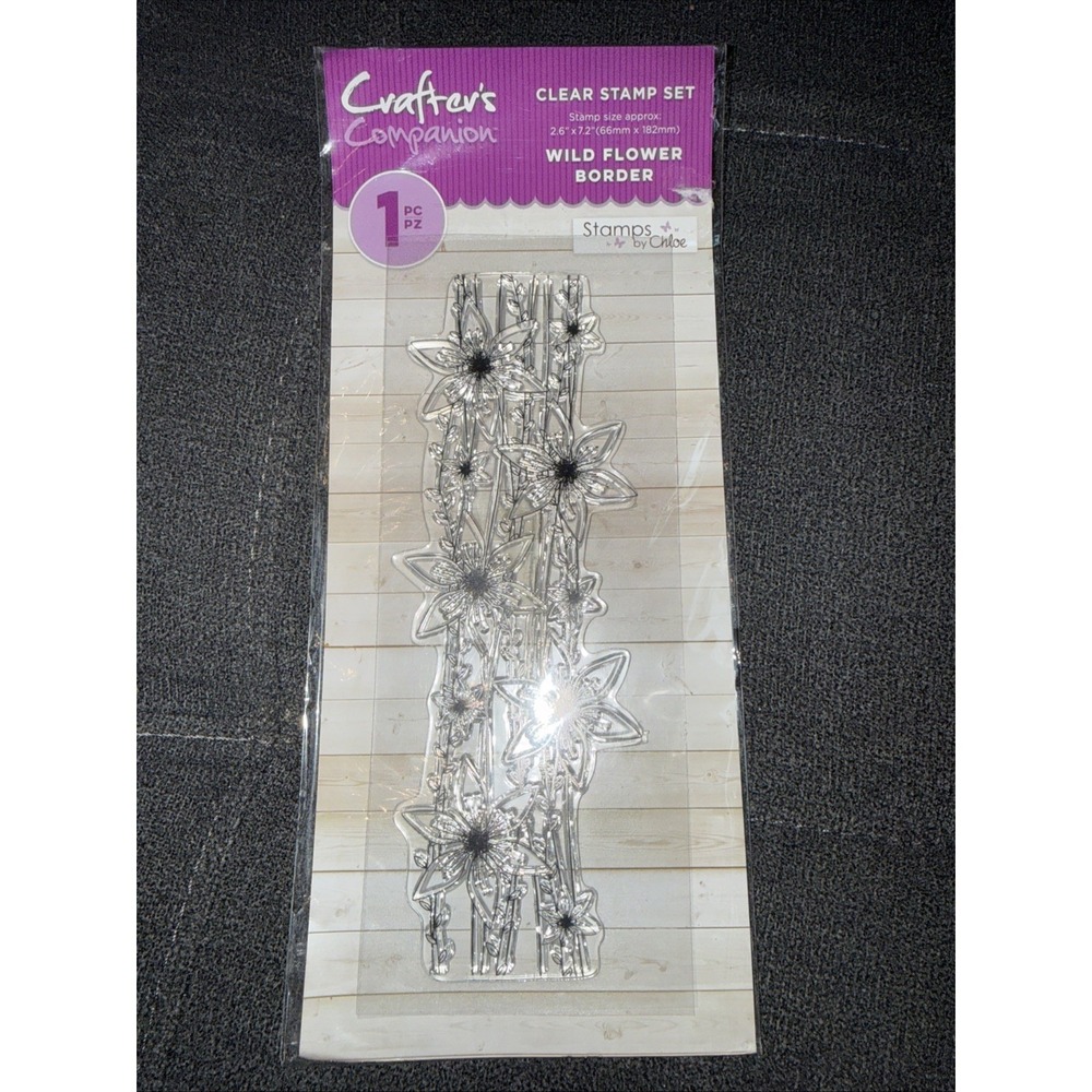 Wild Flower Border Stamp Clear Cling Set Crafter's Companion by Chloe Crafts